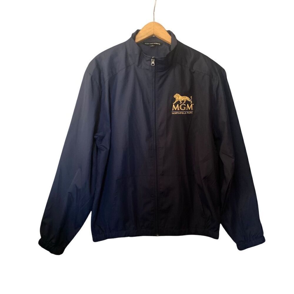 Sport-Tek Blue V-Neck Windbreaker Jacket Teens Size M Casual Sports